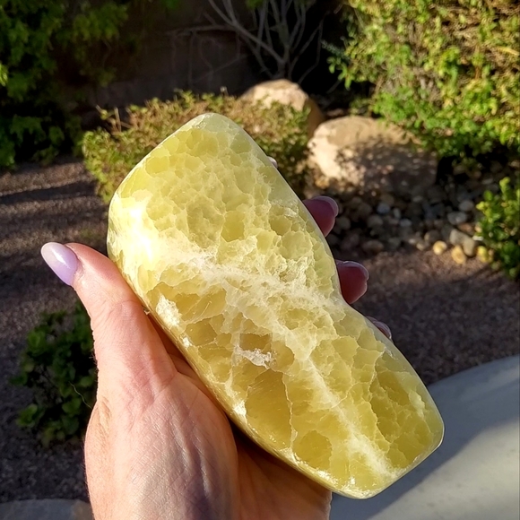 Beautiful Large Free Standing Lemon Calcite Free Form - Picture 7 of 17